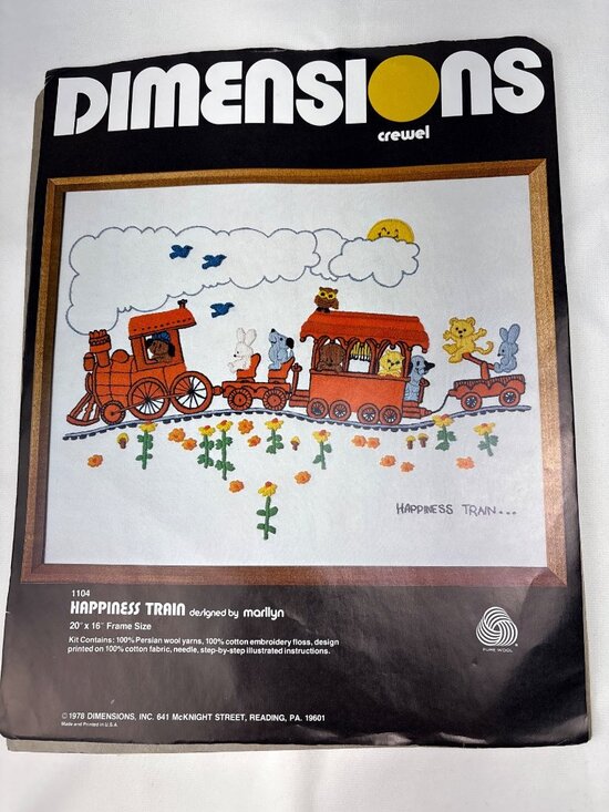 Dimensions Other - Dimensions Happiness Train Crewel Kit Finished Size 16"x20" Embroidery Craft